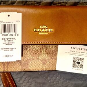Coach Saddle Brown and Tan Clutch